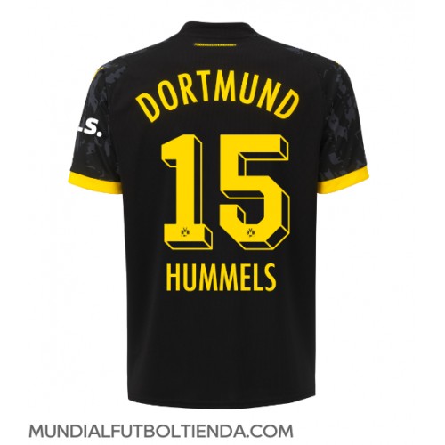 Camiseta Borussia Dortmund Mats Hummels #15 Segunda Equipación Replica 2023-24 para mujer mangas cortas